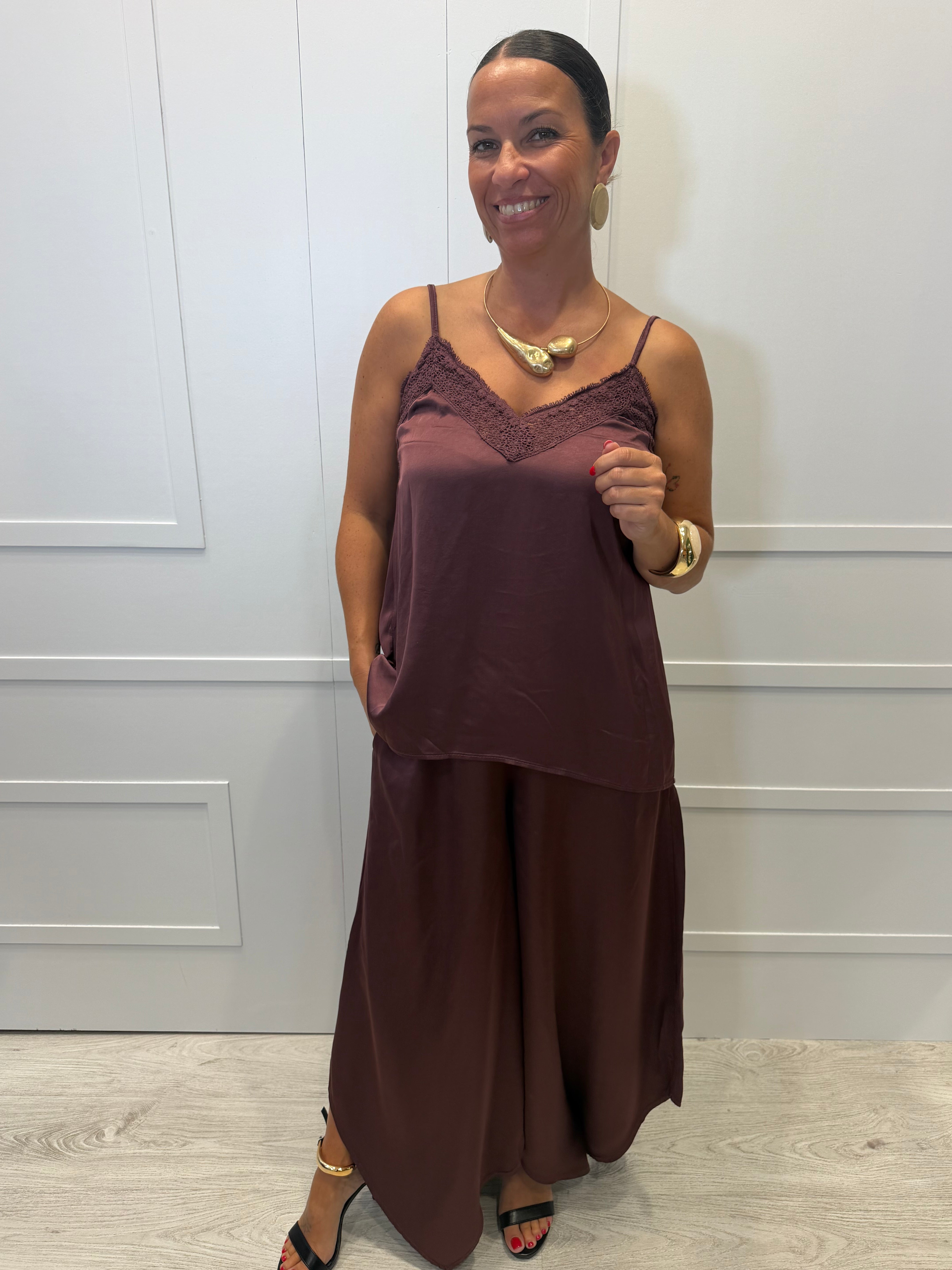 Top Lencero Camijanes Burdeos