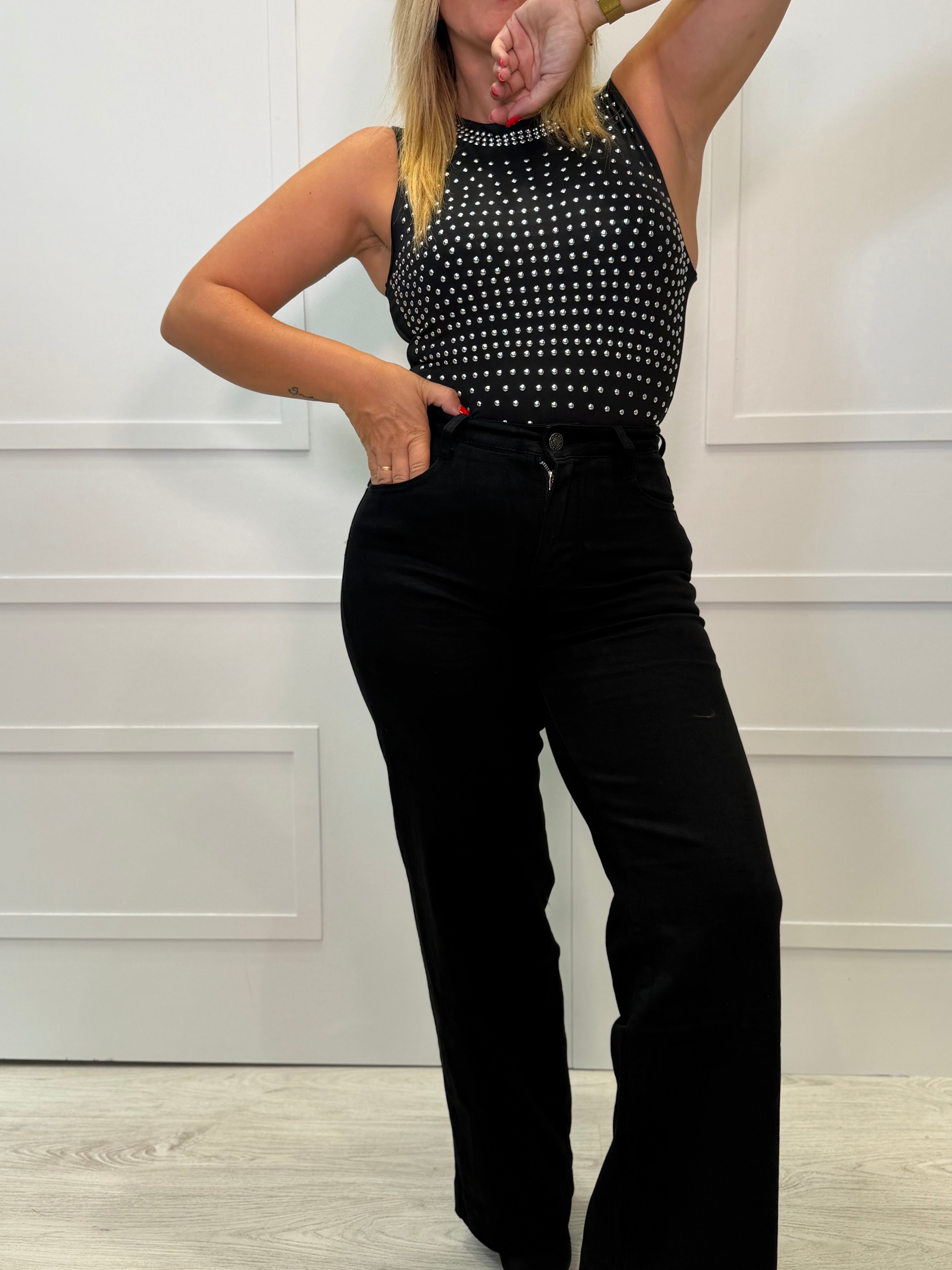 Jeans Ibio Wide Leg Negro