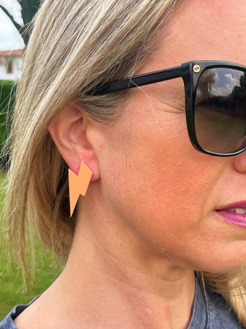 Pendientes Rayo Mediano Naranja