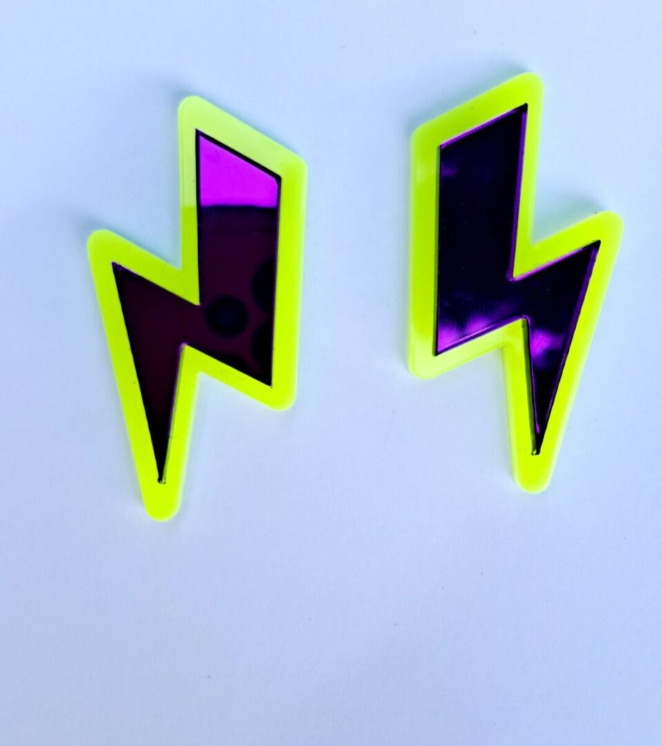 Pendientes Rayo Doble Morado