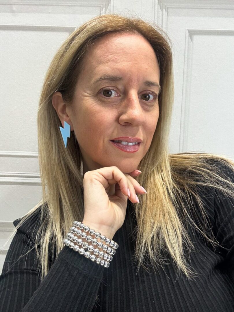 Pendientes Rayo Mediano Azul