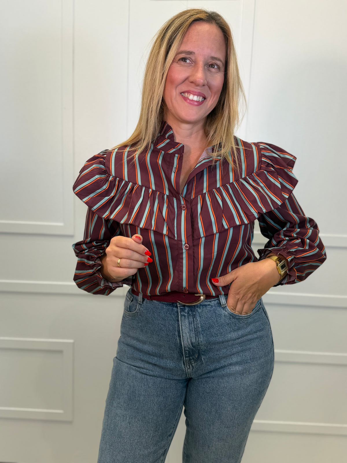 Blusa Lerones  Burdeos