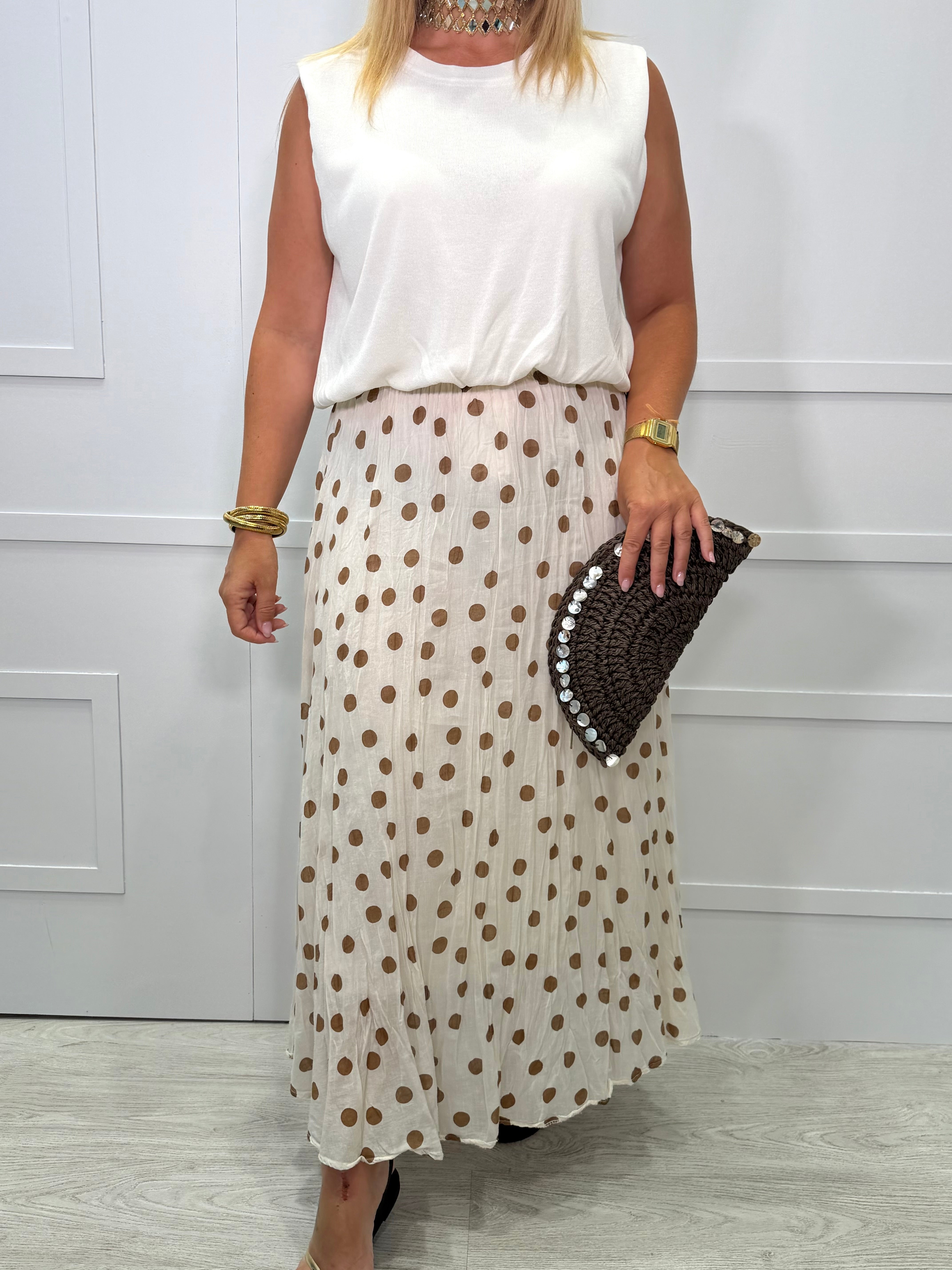 Falda La Fuente beige