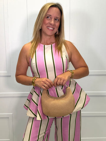 Top Peplum Carrejo Rosa