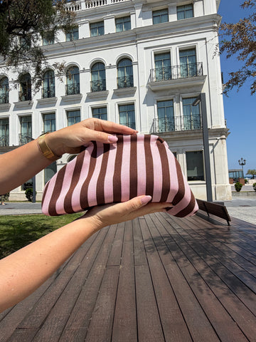 Bolso San Juan de la Canal stripes burdeos