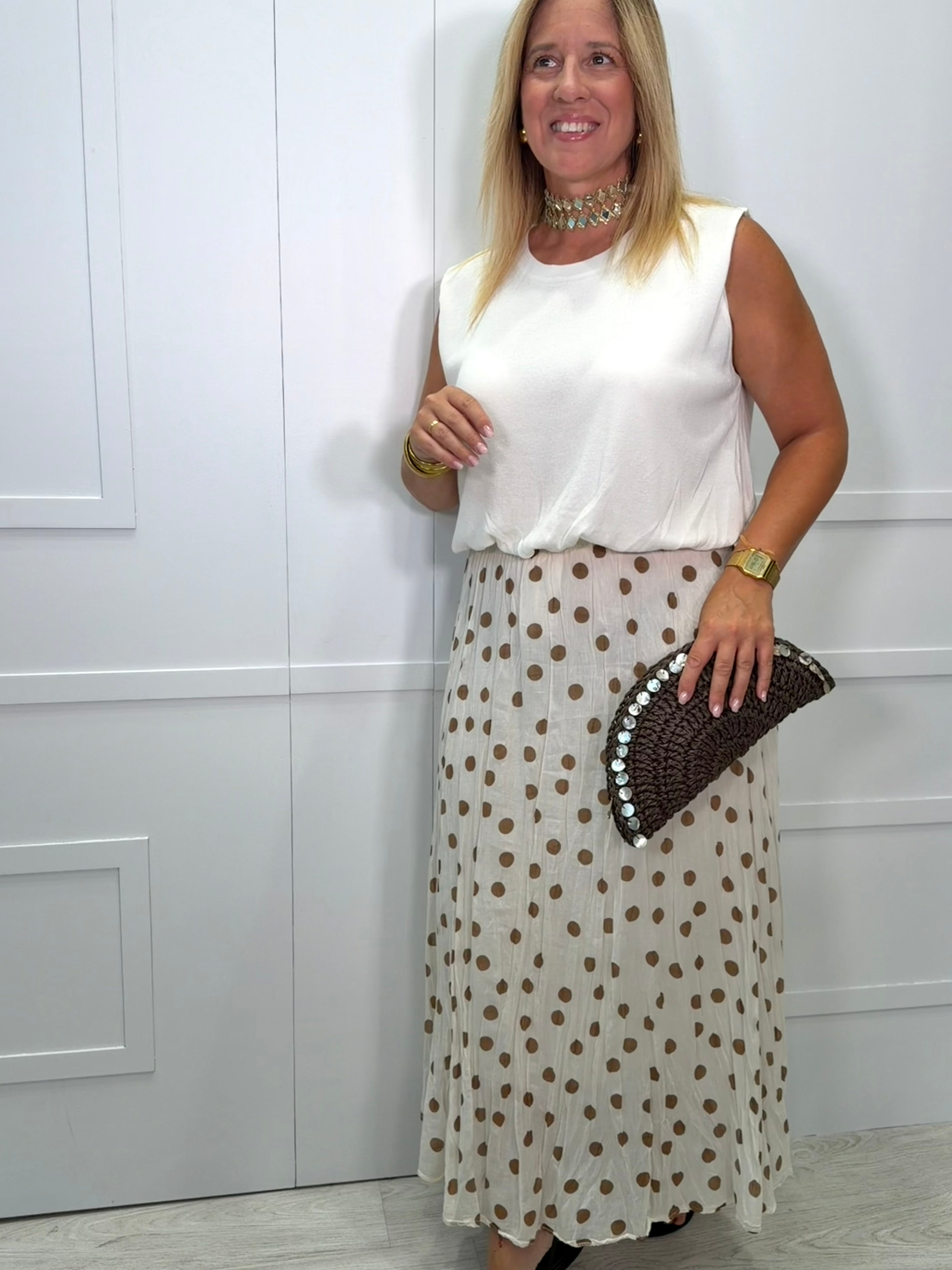 Falda La Fuente beige