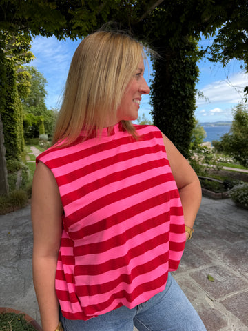 Blusa Rasines Rayas Rosa