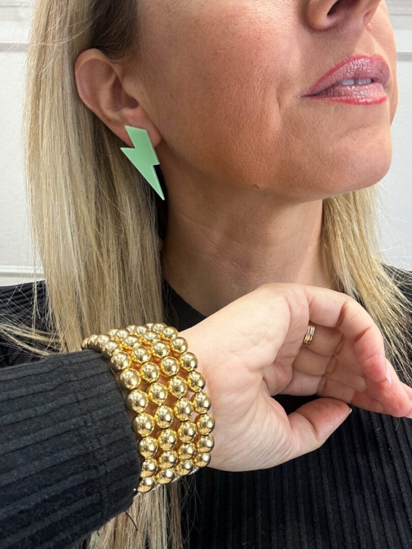 Pendientes Rayo Mediano Verde