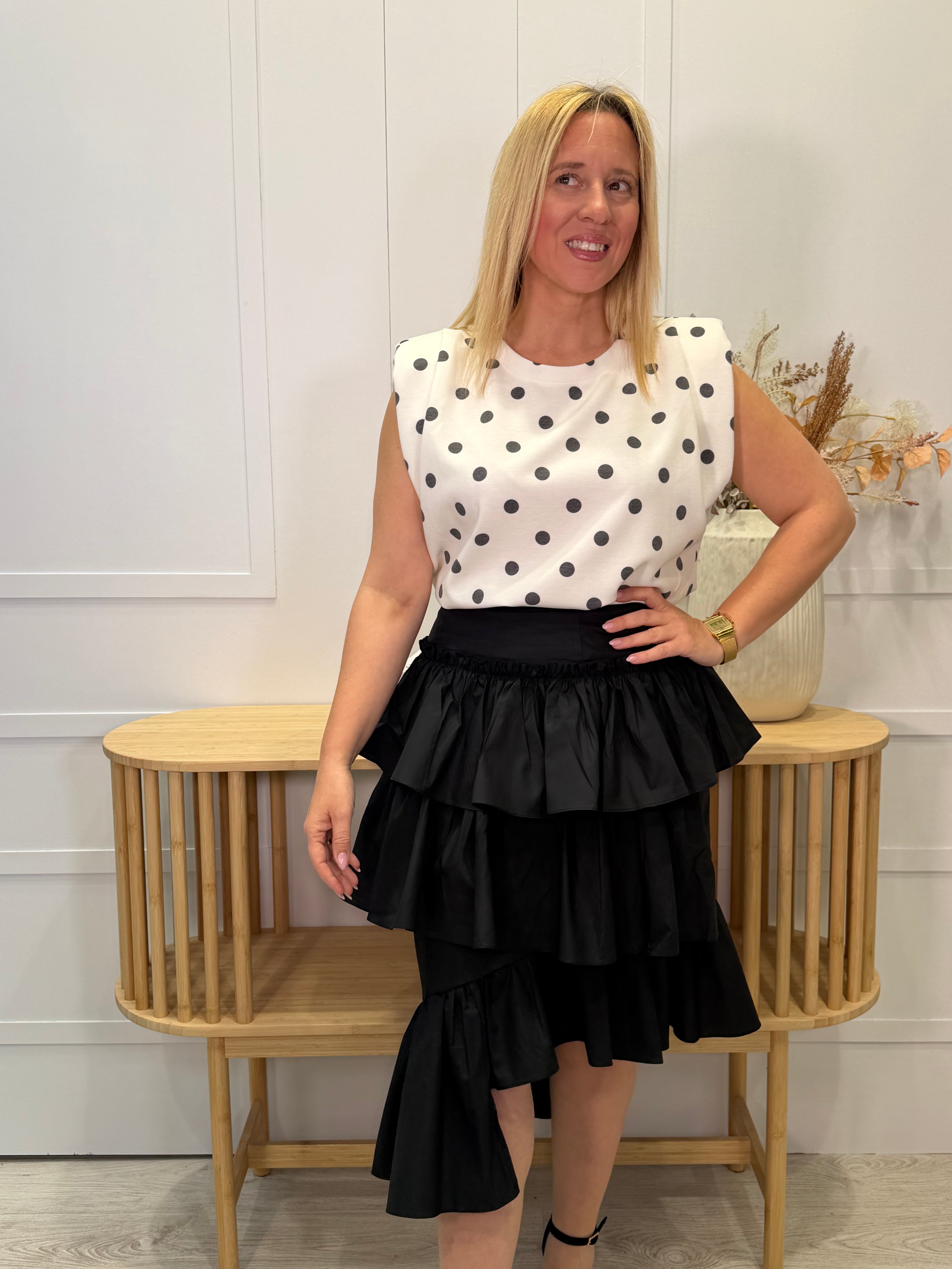 Falda Polientes Negra