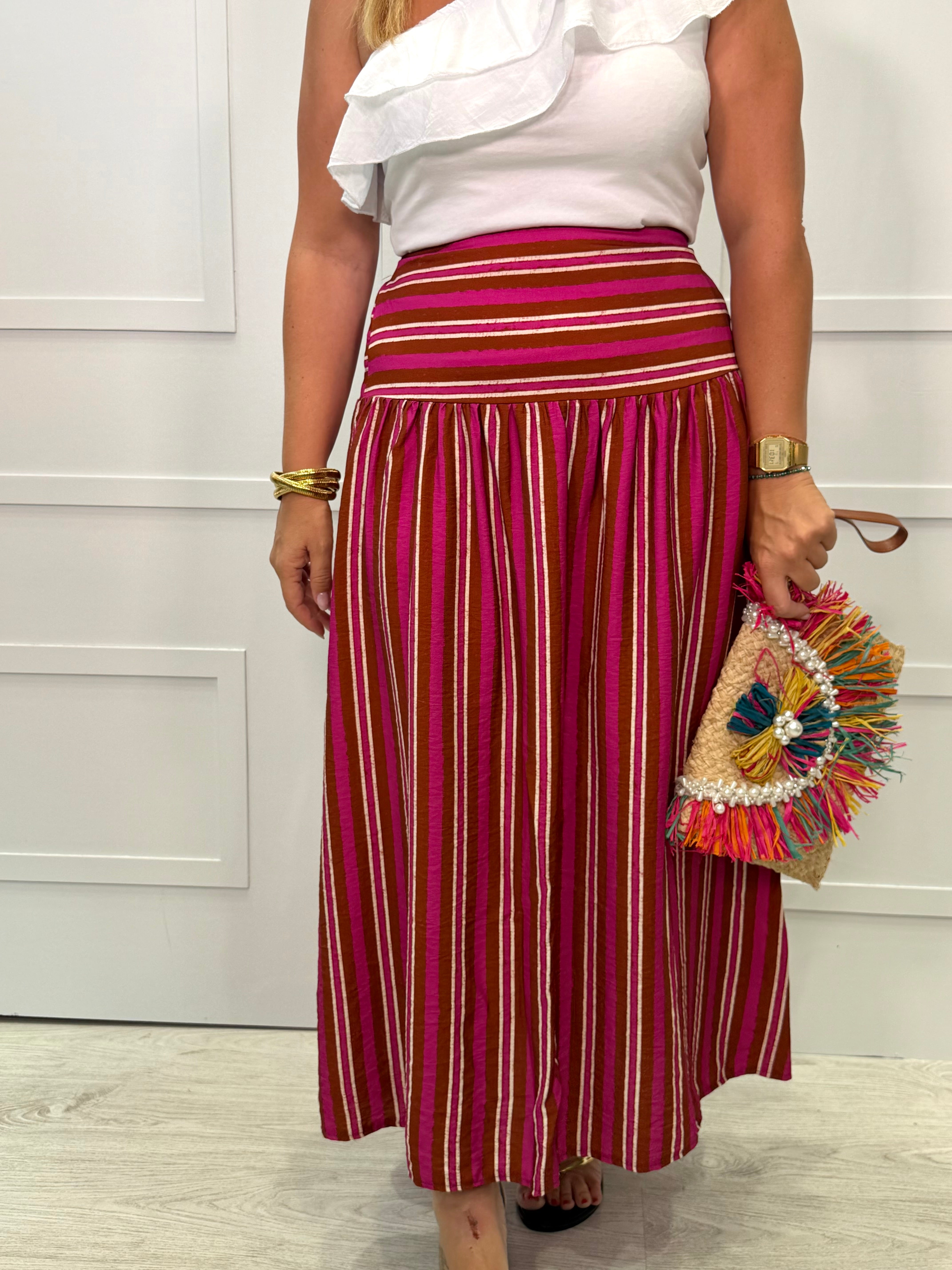 Falda Polientes Fucsia