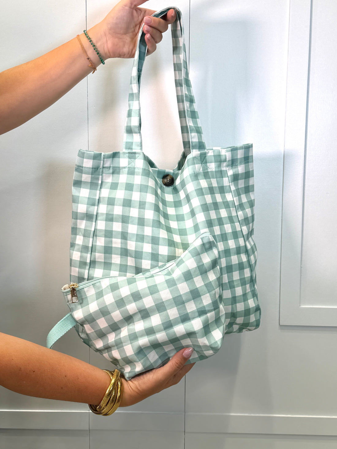 Bolso Vichy Verde agua