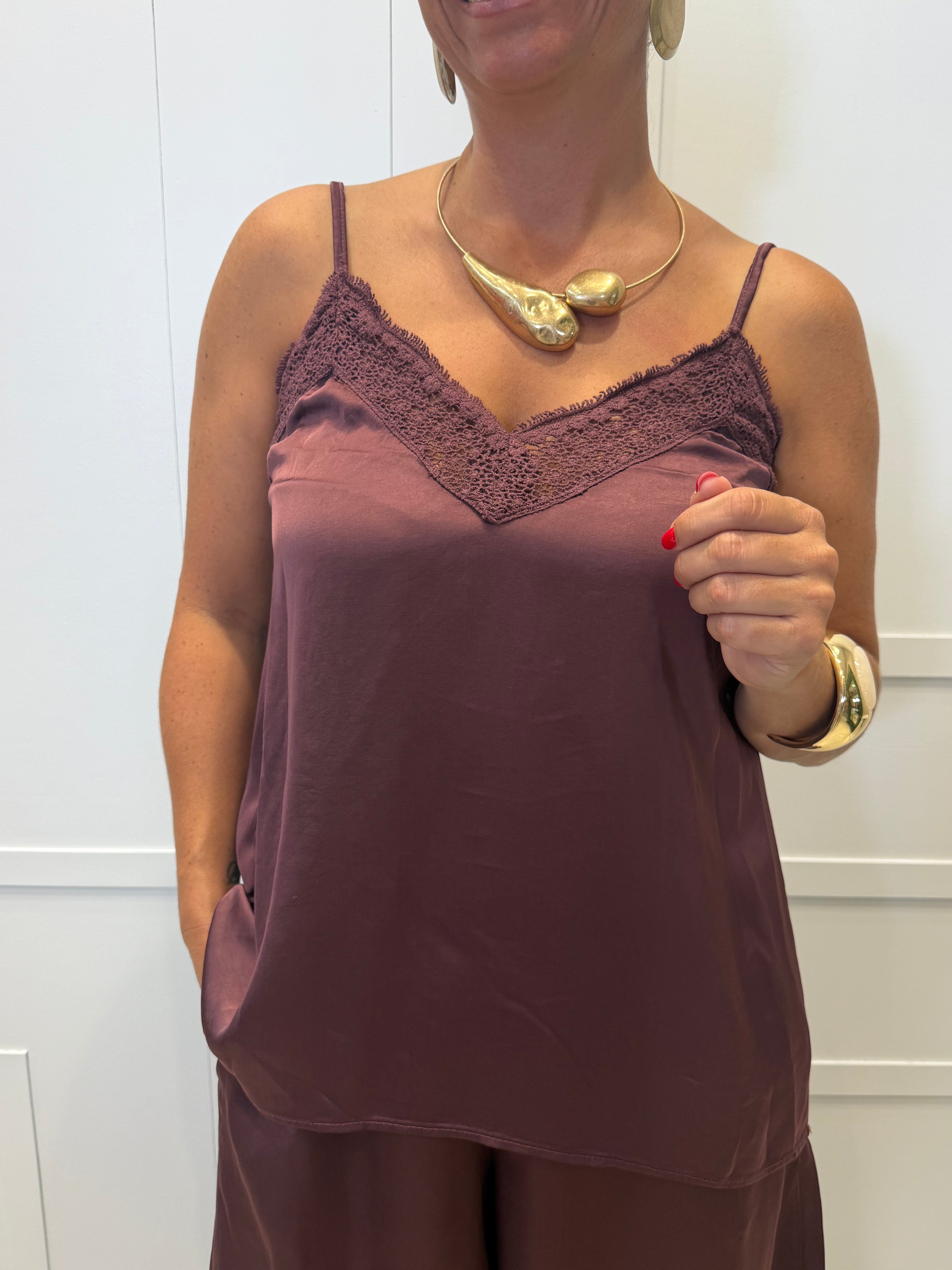 Top Lencero Camijanes Burdeos