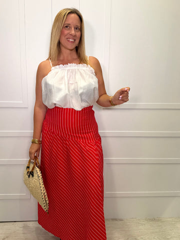 Falda Rumoroso Roja