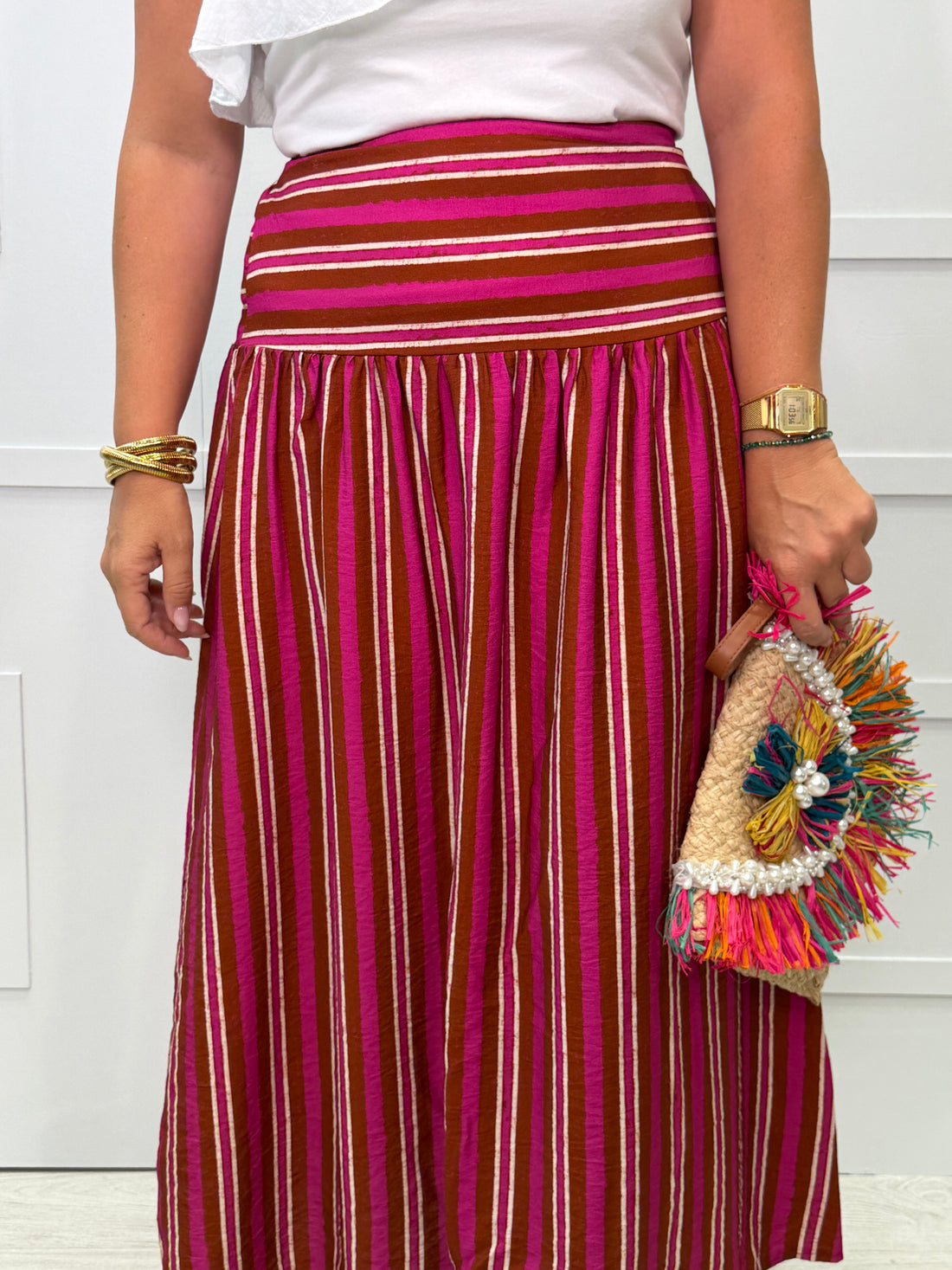 Falda Polientes Fucsia