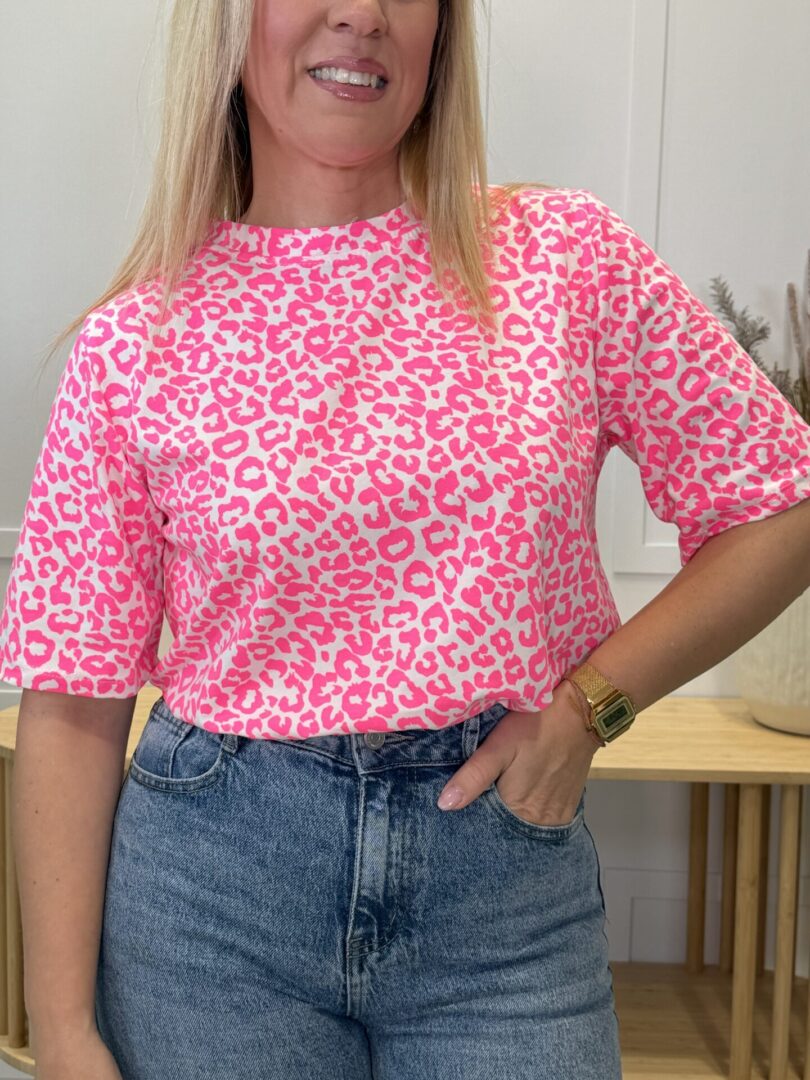 Camiseta Cartes Print Rosa