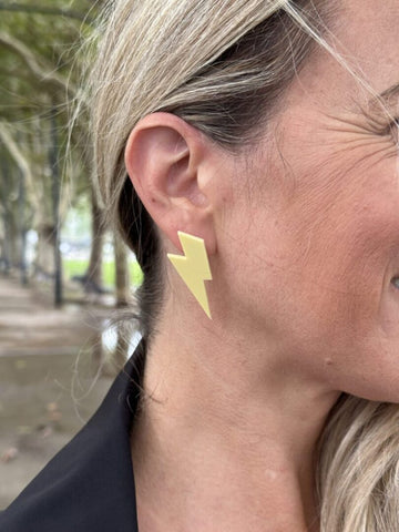 Pendientes Rayo Mediano Amarillo