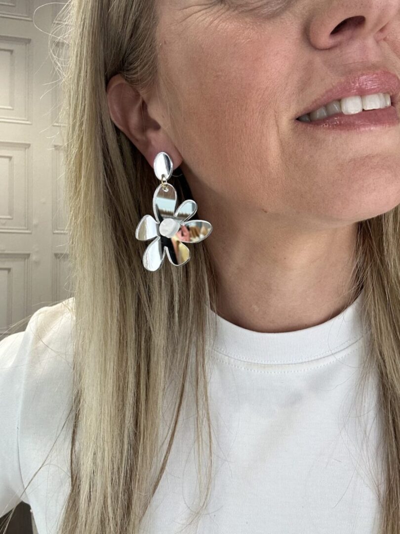 Pendientes Flor Plata
